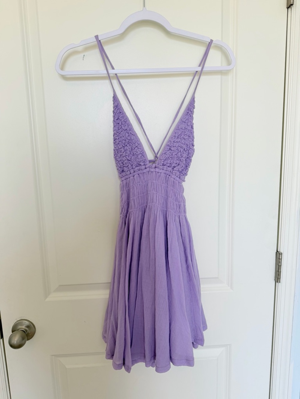 Free People Lavender Smocked Mini Dress Size XS
